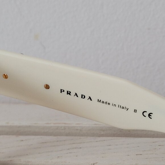 Authentic White Prada Glasses/Frames with Black Floral Details -Model VPR07Q - Picture 8 of 10